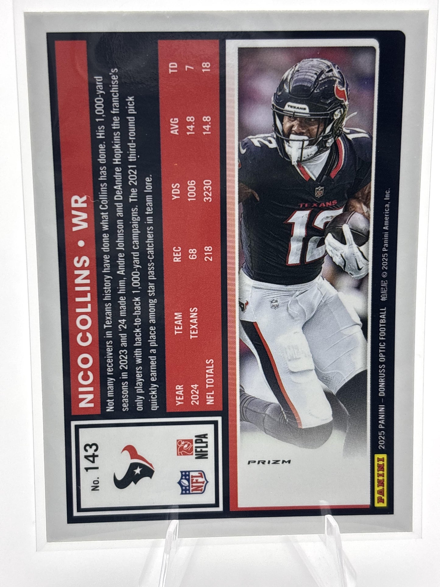 Nico Collins – 2025 Donruss Optic #143 Orange /299 | Houston Texans