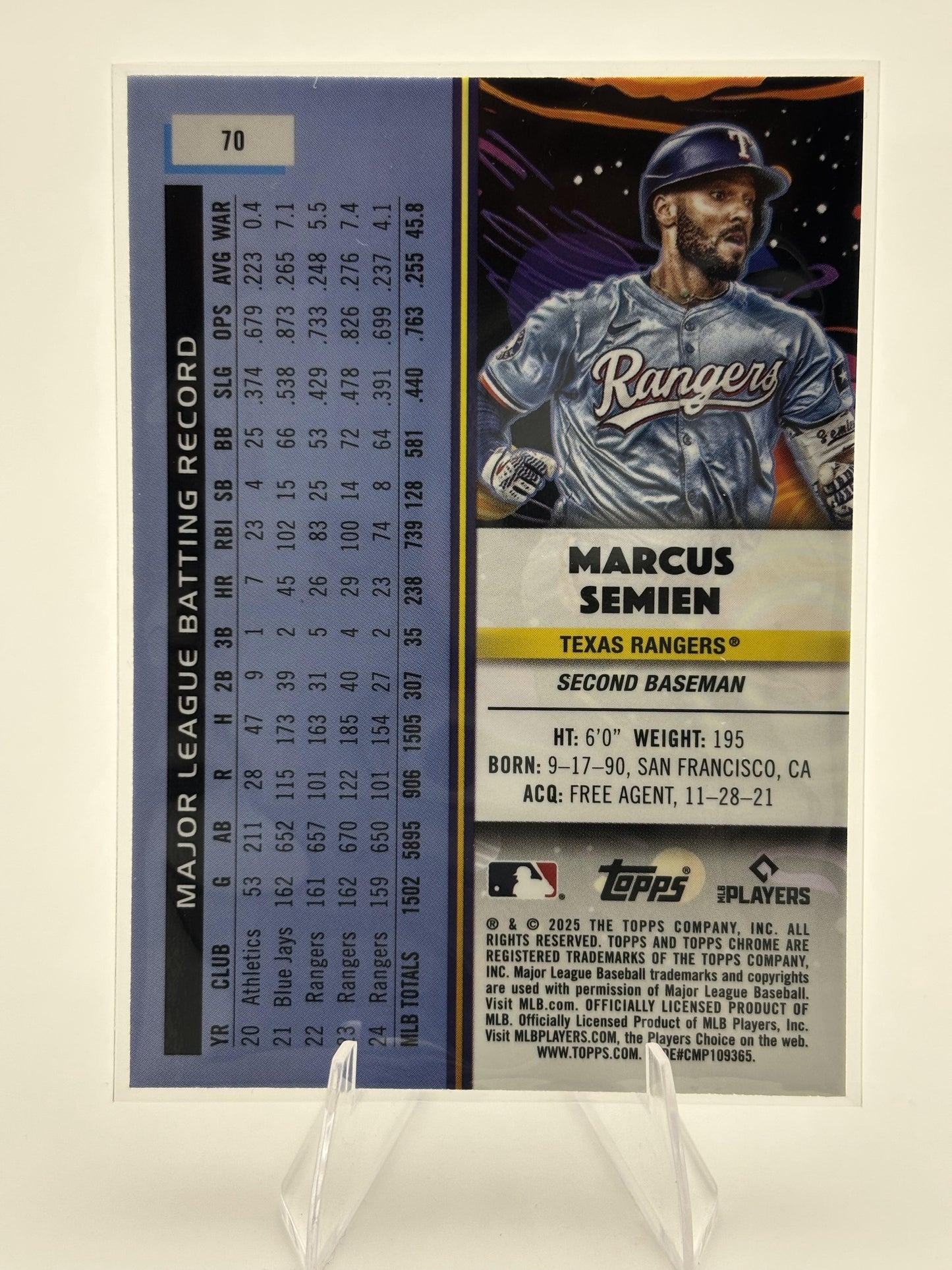 2025 Topps Chrome Cosmic #70 Marcus Semien