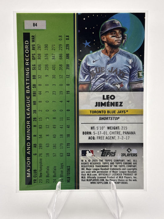2025 Topps Chrome Cosmic #84 Leo Jiménez