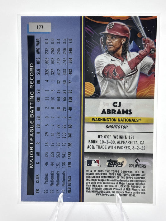 2025 Topps Chrome Cosmic #177 CJ Abrams