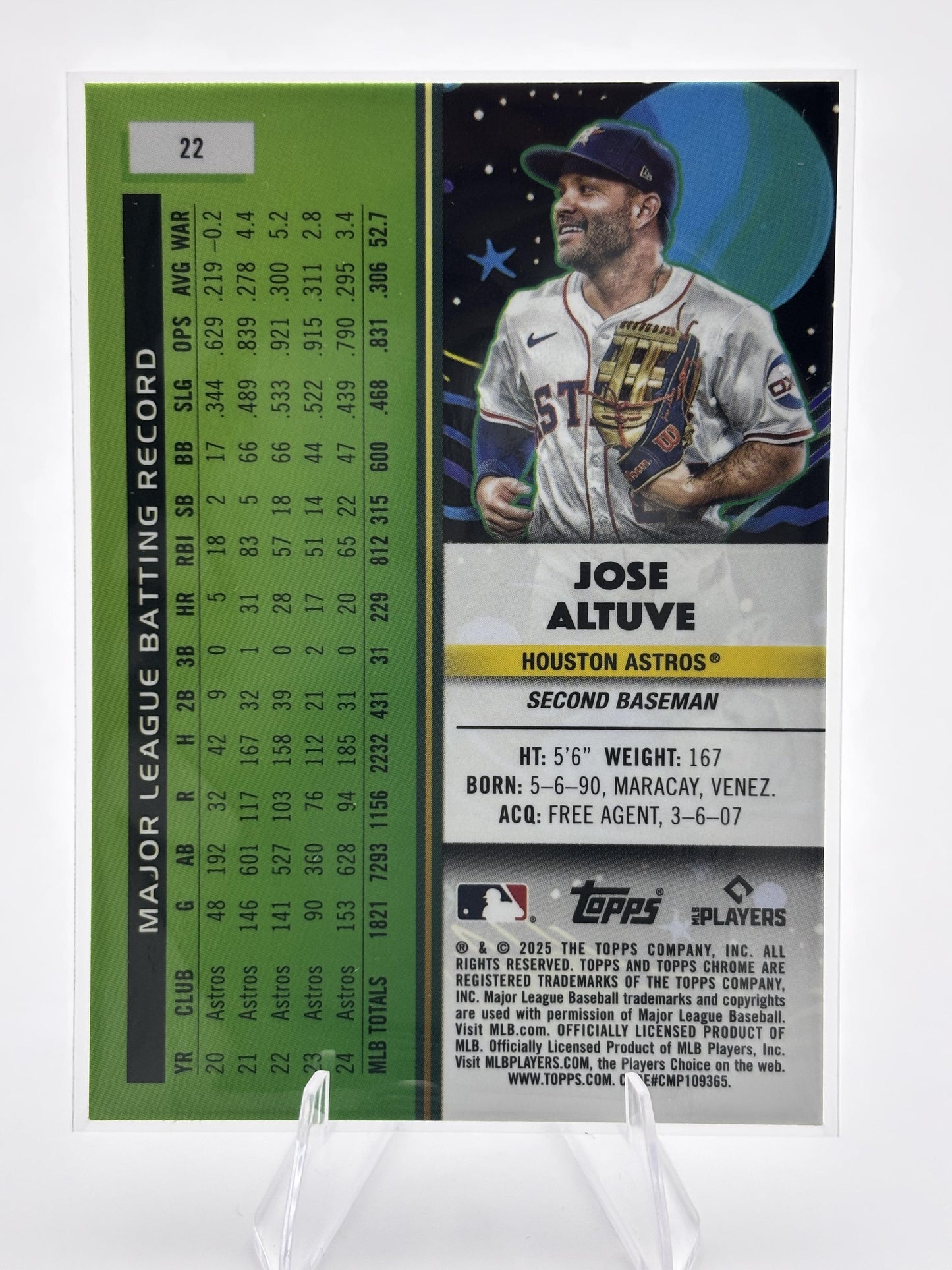 2025 Topps Chrome Cosmic #22 Jose Altuve
