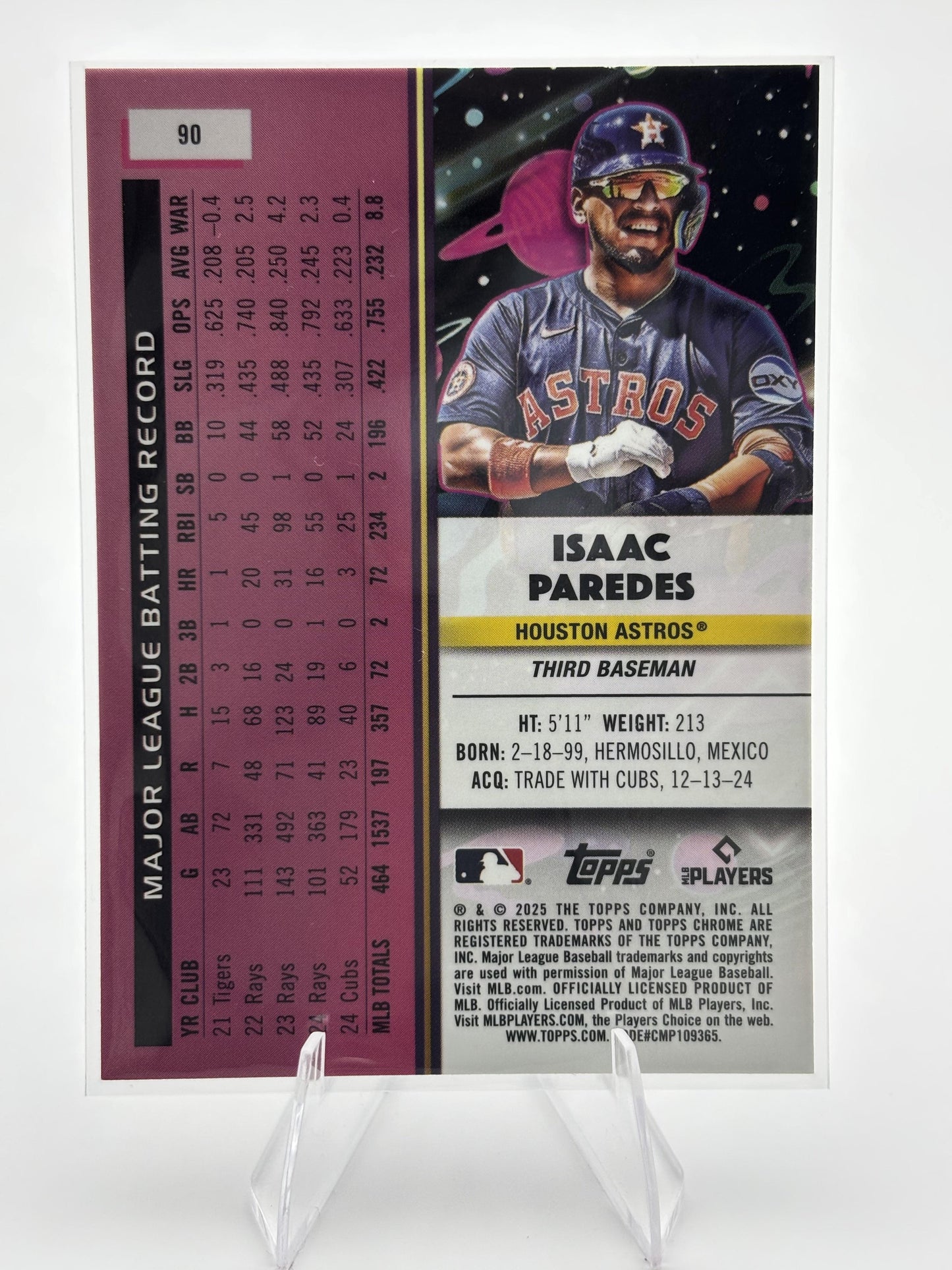 2025 Topps Chrome Cosmic #90 Isaac Paredes