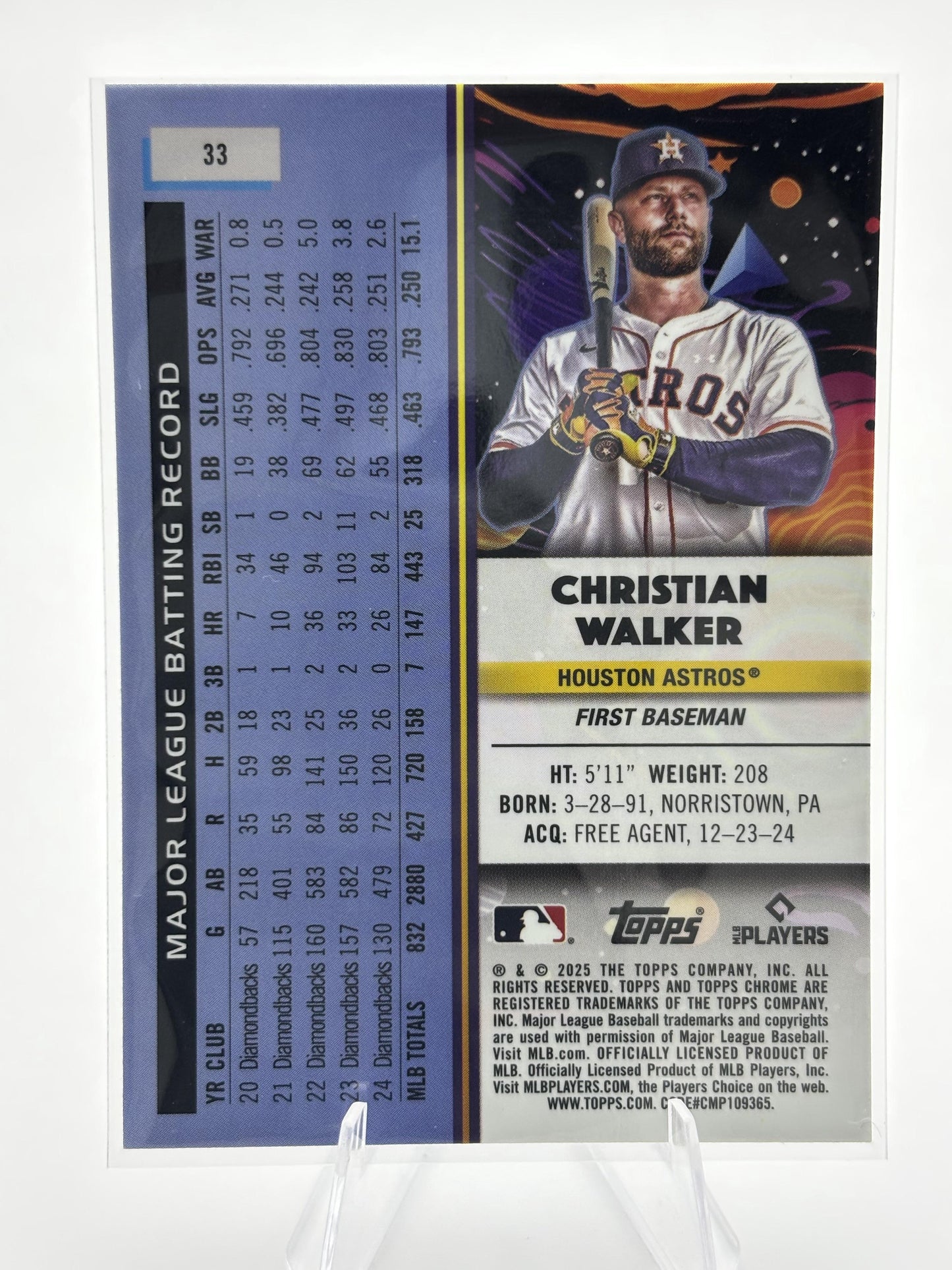 2025 Topps Chrome Cosmic #33 Christian Walker