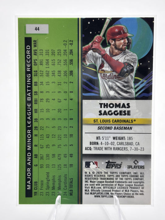 2025 Topps Chrome Cosmic #44 Thomas Saggese