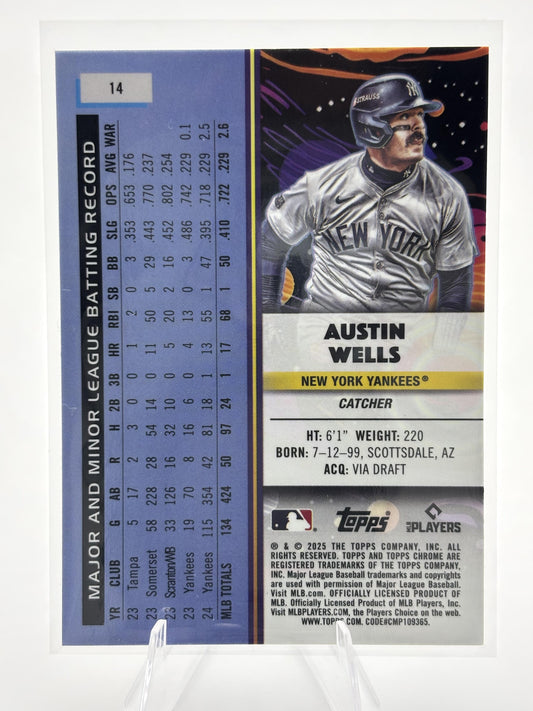 2025 Topps Chrome Cosmic #14 Austin Wells White Hole Refractor