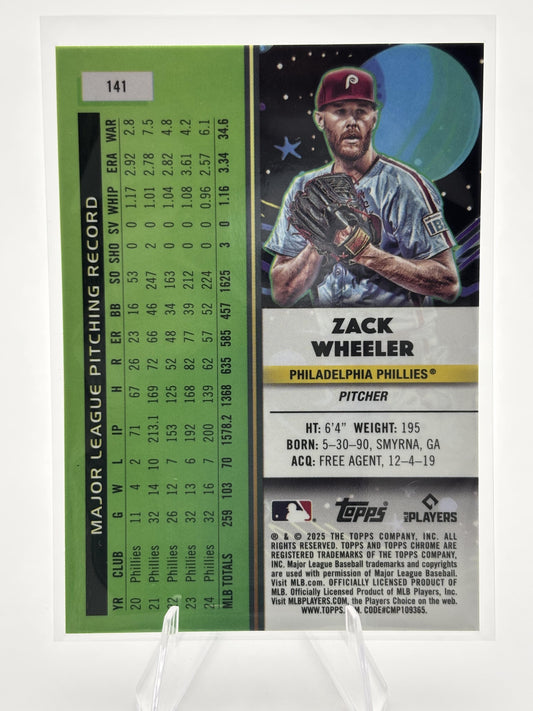 2025 Topps Chrome Cosmic #141 Zack Wheeler Nucleus Refractor