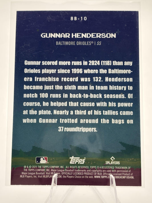 2025 Topps #8B-10 Gunnar Henderson 8-Bit Ballers