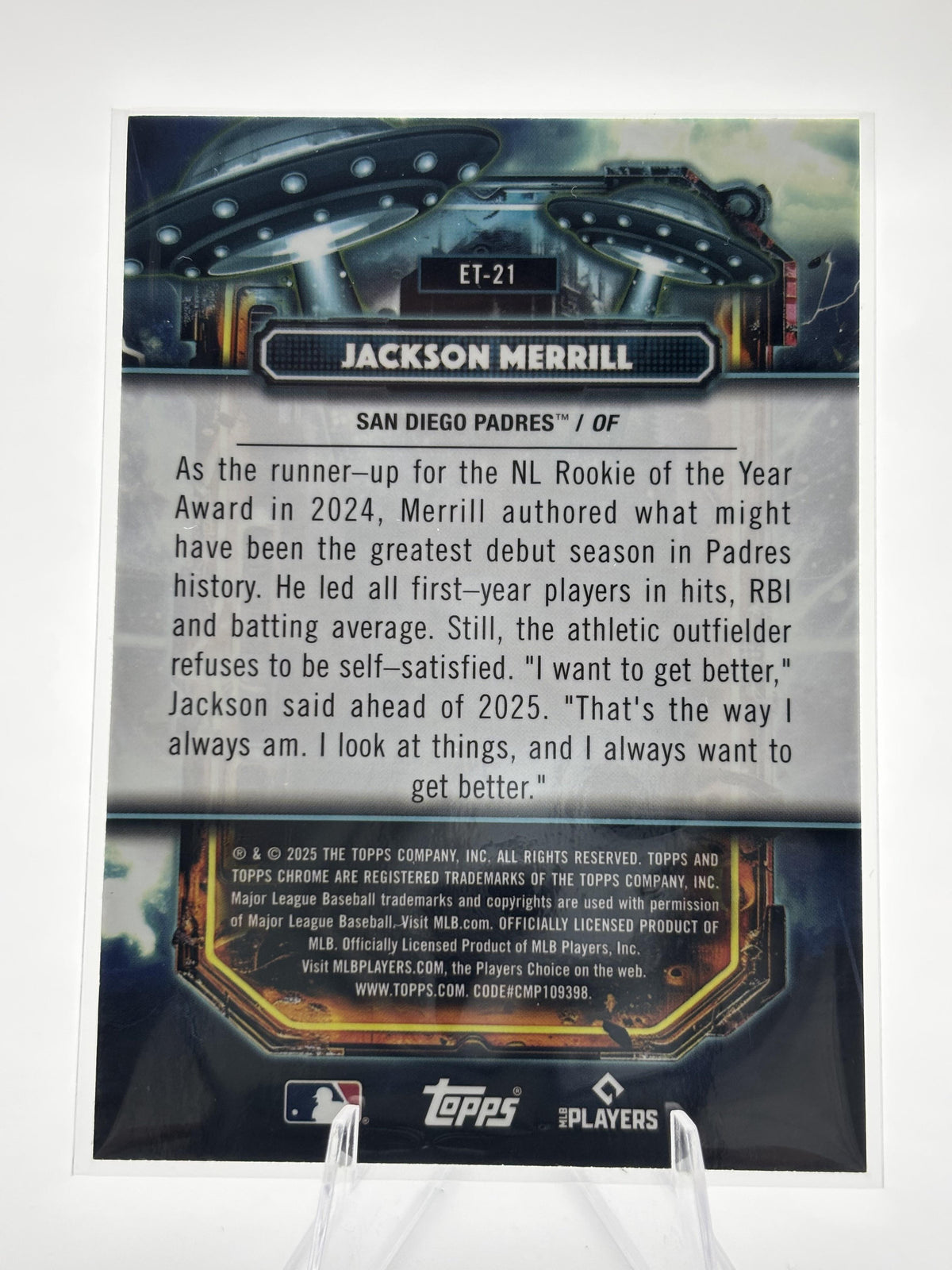 2025 Topps Chrome Cosmic #ET-21 Jackson Merrill Extraterrestrial Talent