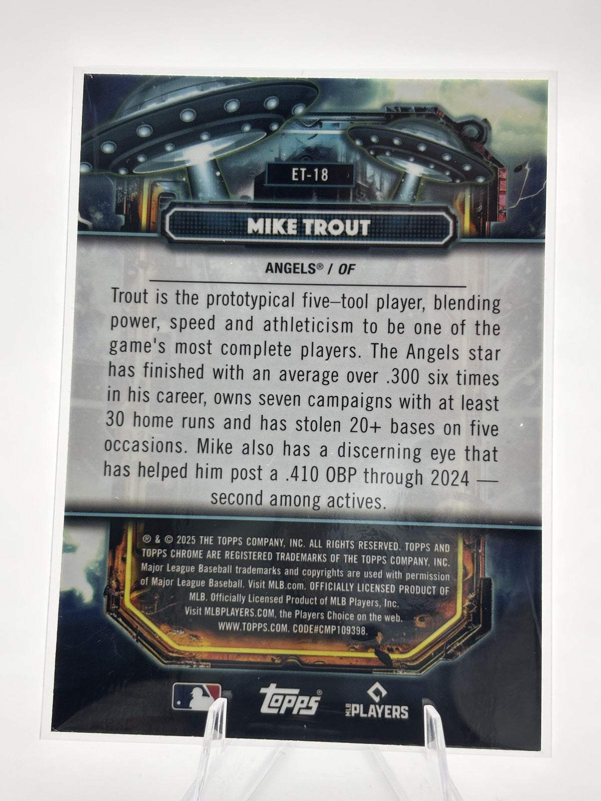 2025 Topps Chrome Cosmic #ET-18 Mike Trout Extraterrestrial Talent
