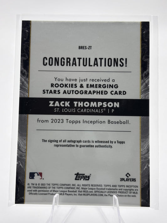 2023 Topps Inception #BRES-ZT Zack Thompson #/50