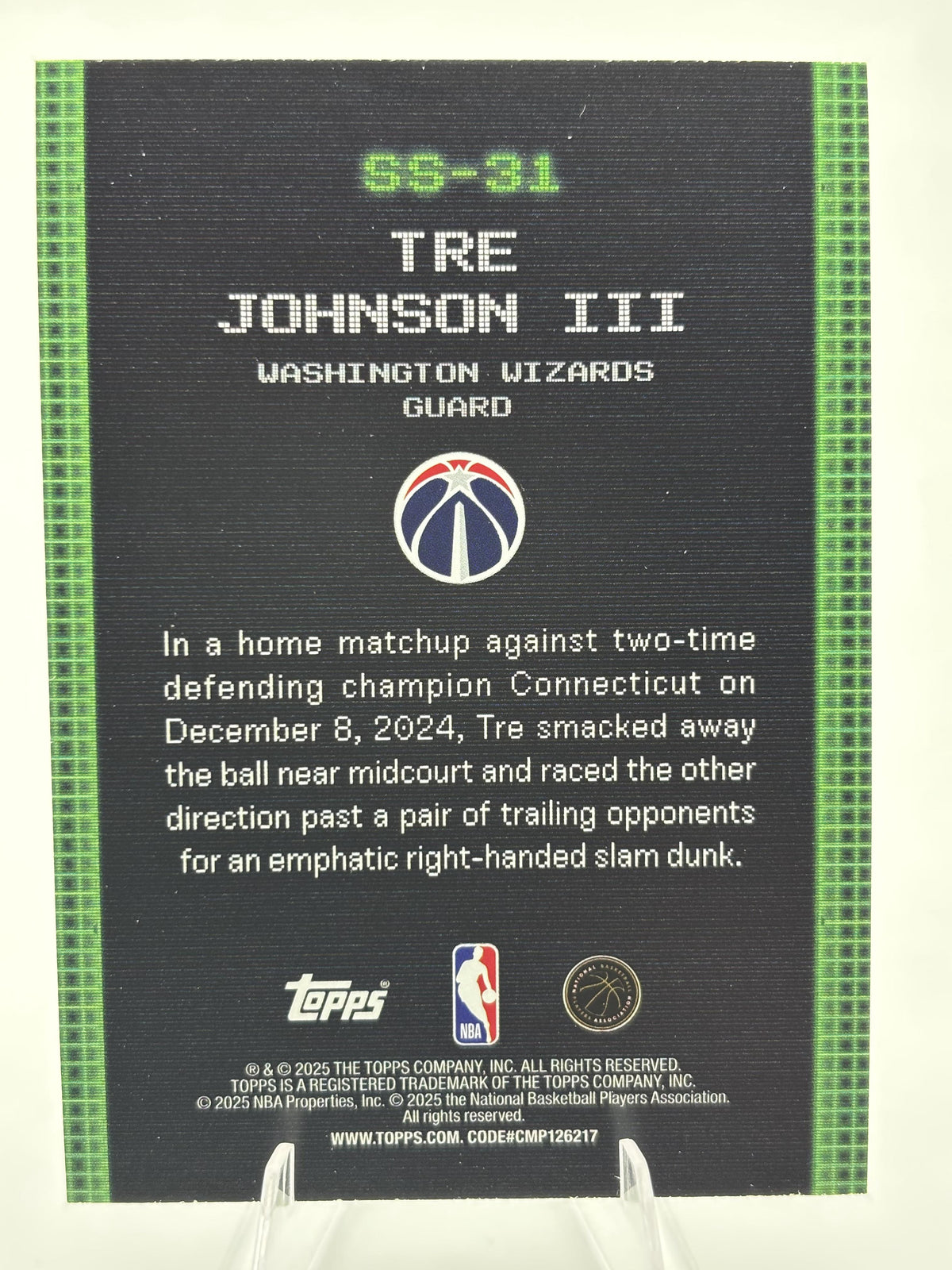 2025-26 Topps #SS-31 Tre Johnson III Scan and Slam