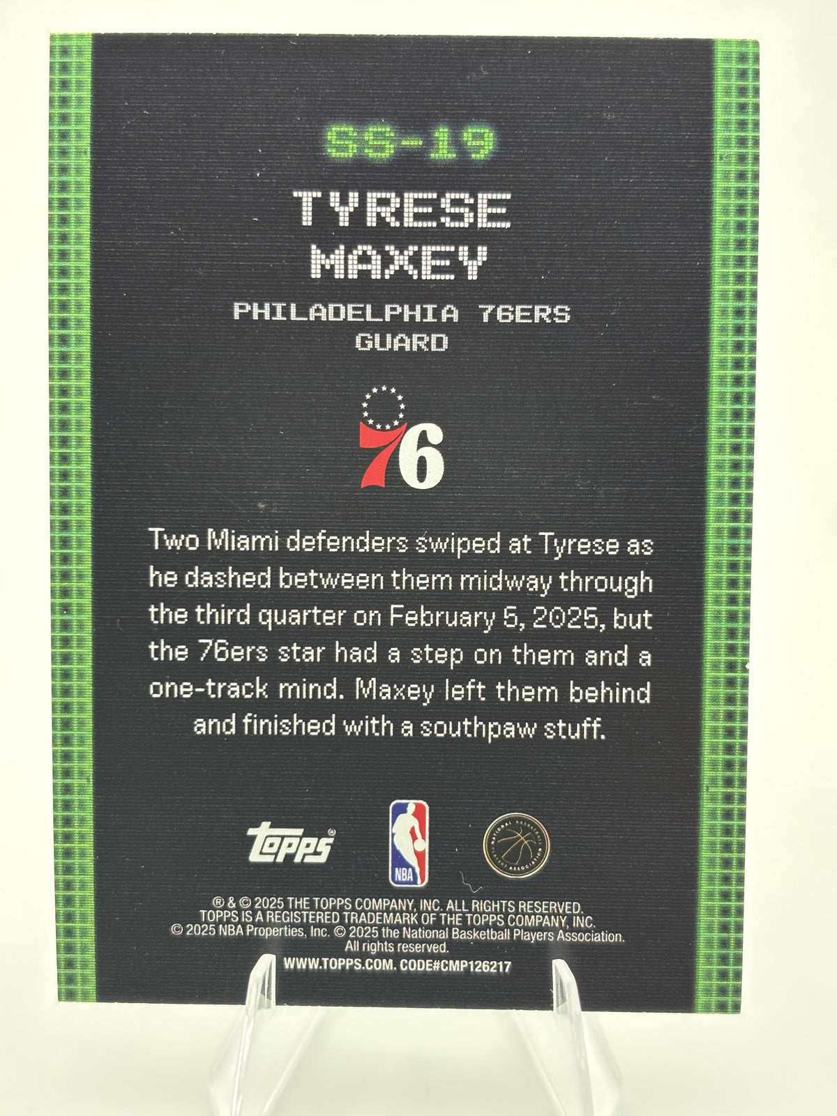 2025-26 Topps #SS-19 Tyrese Maxey Scan and Slam