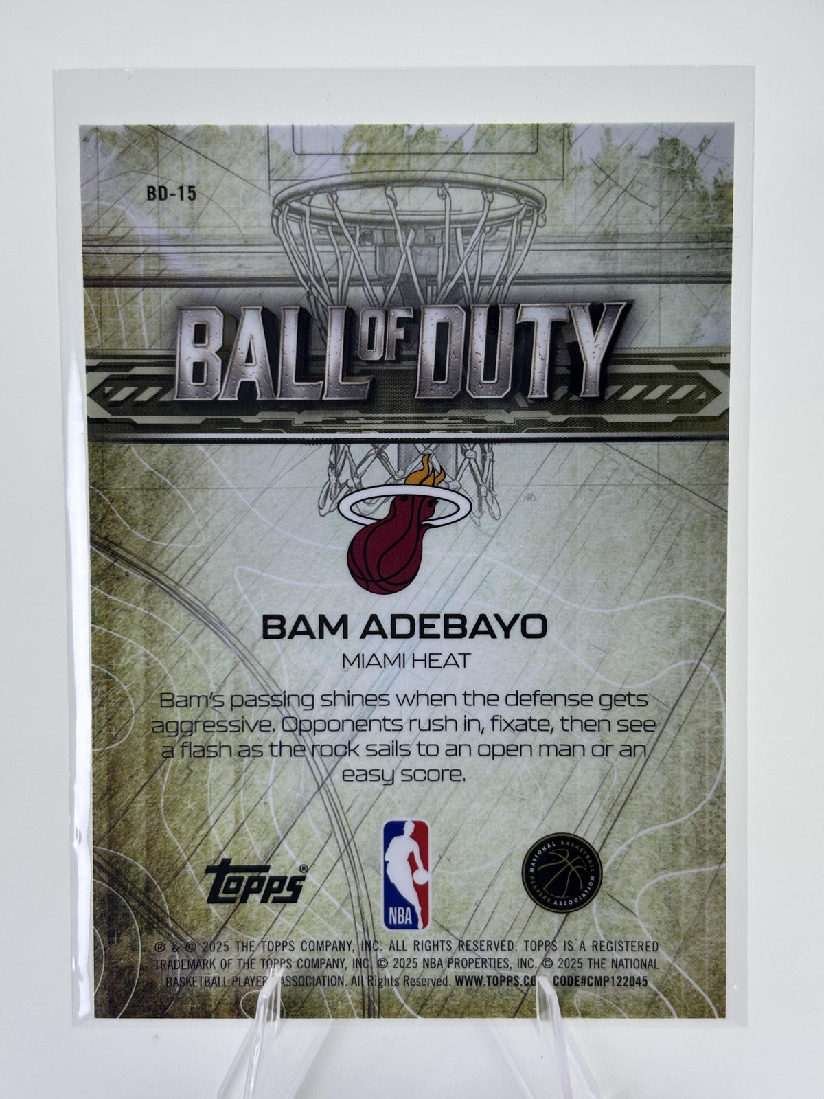 2025-26 Topps Chrome #BD-15 Bam Adebayo Ball of Duty