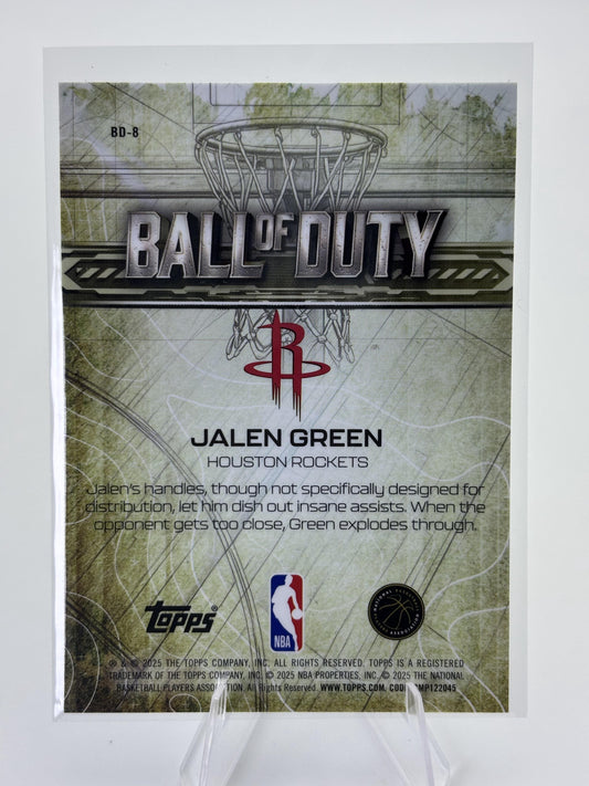 2025-26 Topps Chrome #BD-8 Jalen Green Ball of Duty