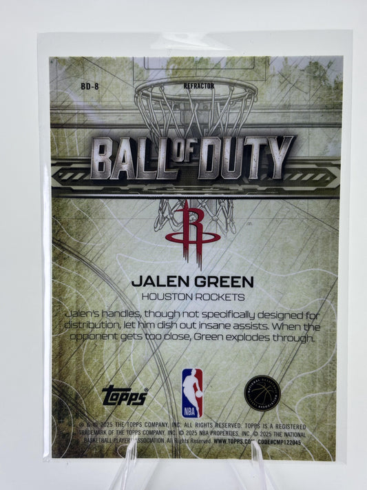 2025-26 Topps Chrome #BD-8 Jalen Green Ball of Duty Refractor