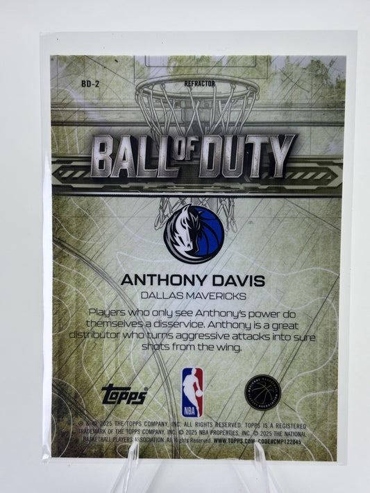2025-26 Topps Chrome #BD-2 Anthony Davis Ball of Duty Refractor