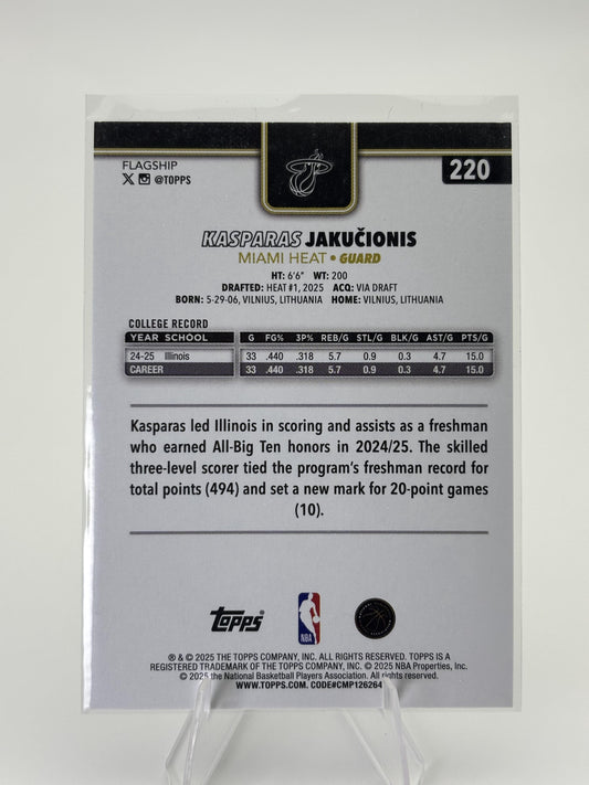 2025-26 Topps #220 Kasparas Jakučionis Blackout