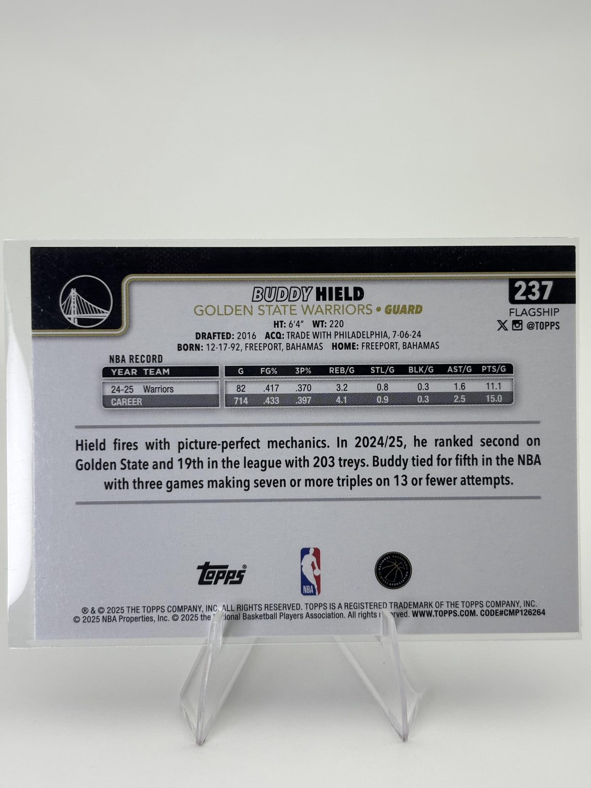 2025-26 Topps #237 Buddy Hield Blackout