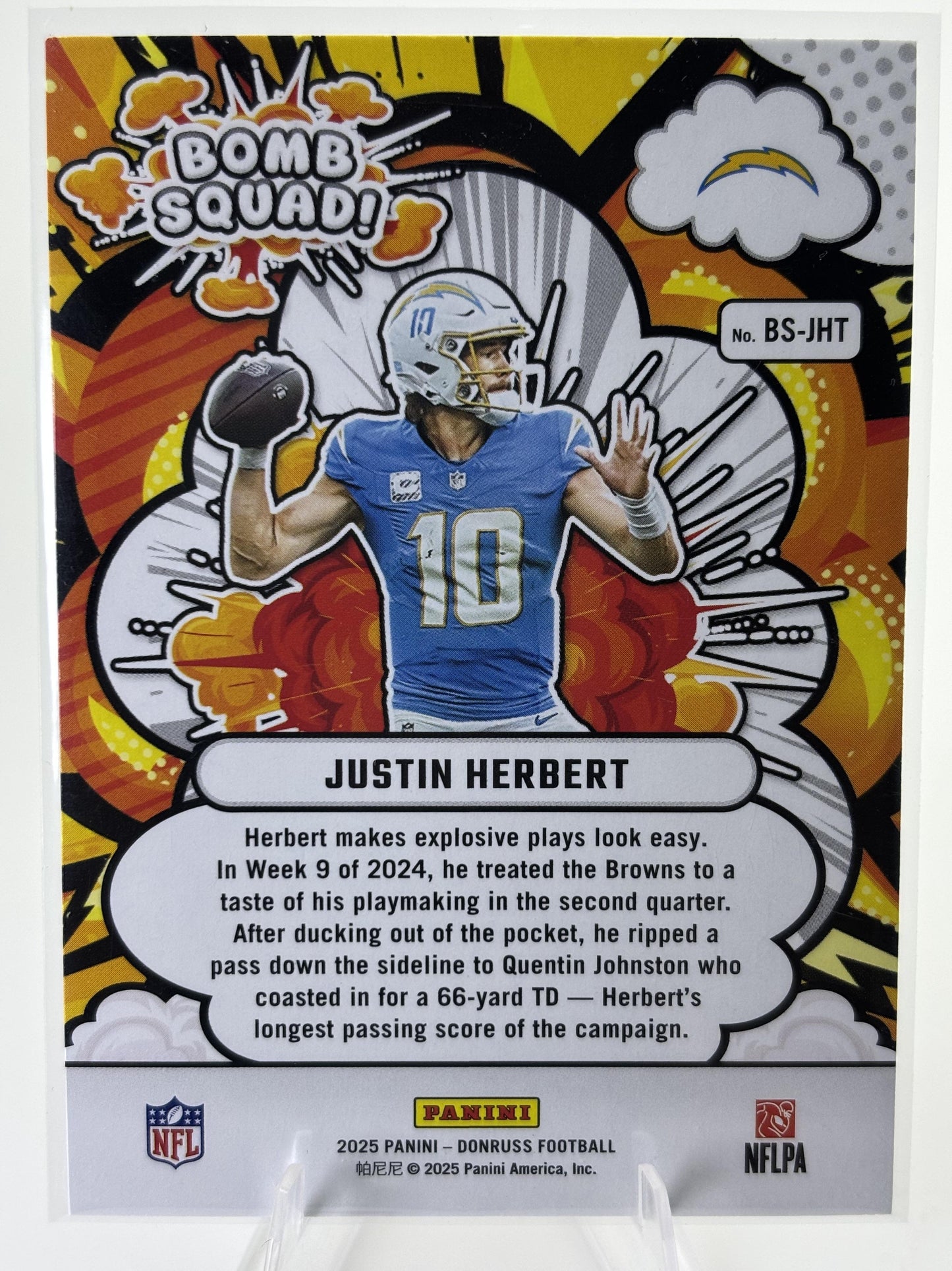 2025 Donruss #BS-JHT Justin Herbert Bomb Squad