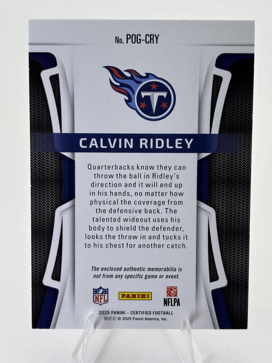 2025 Panini Certified #POG-CRY Calvin Ridley Piece of the Game #/299