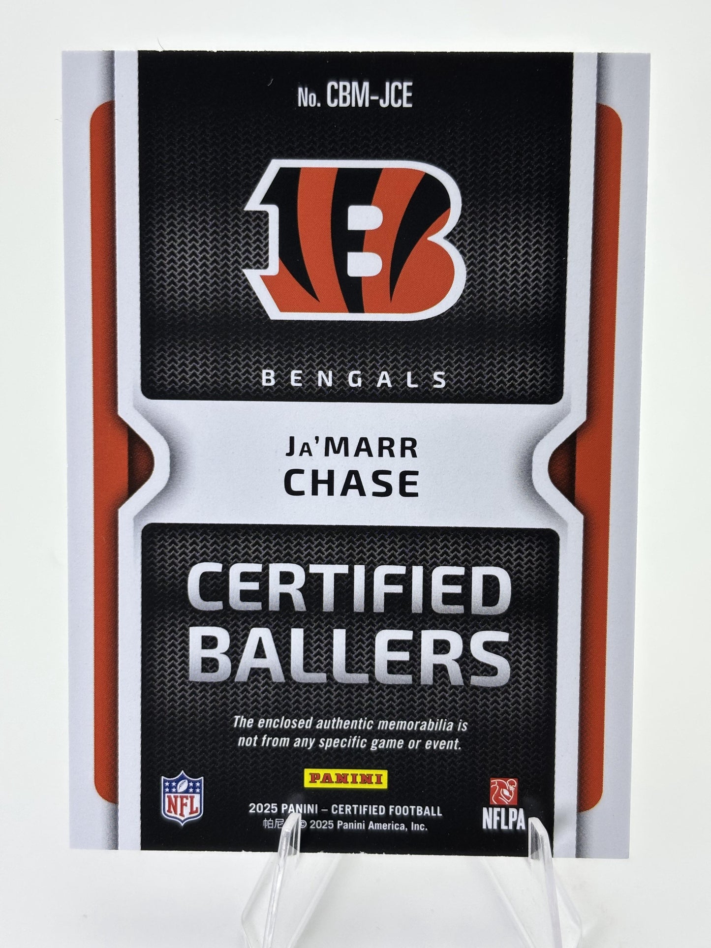 2025 Panini Certified Ja'Marr Chase Certified Ballers Mirror Purple #/149
