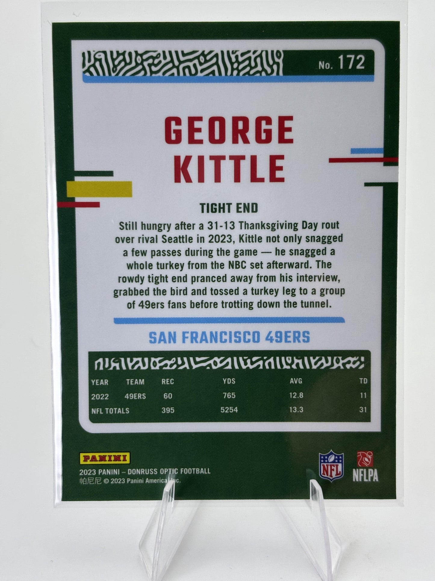 2023 Donruss Optic #172 George Kittle Holo