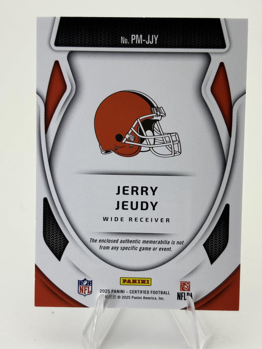 2025 Panini Certified #PM-JJY Jerry Jeudy Pro Materials Blue #/49