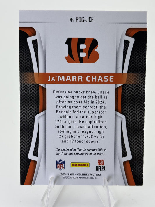 2025 Panini Certified #POG-JCE Ja'Marr Chase Piece of the Game #/299