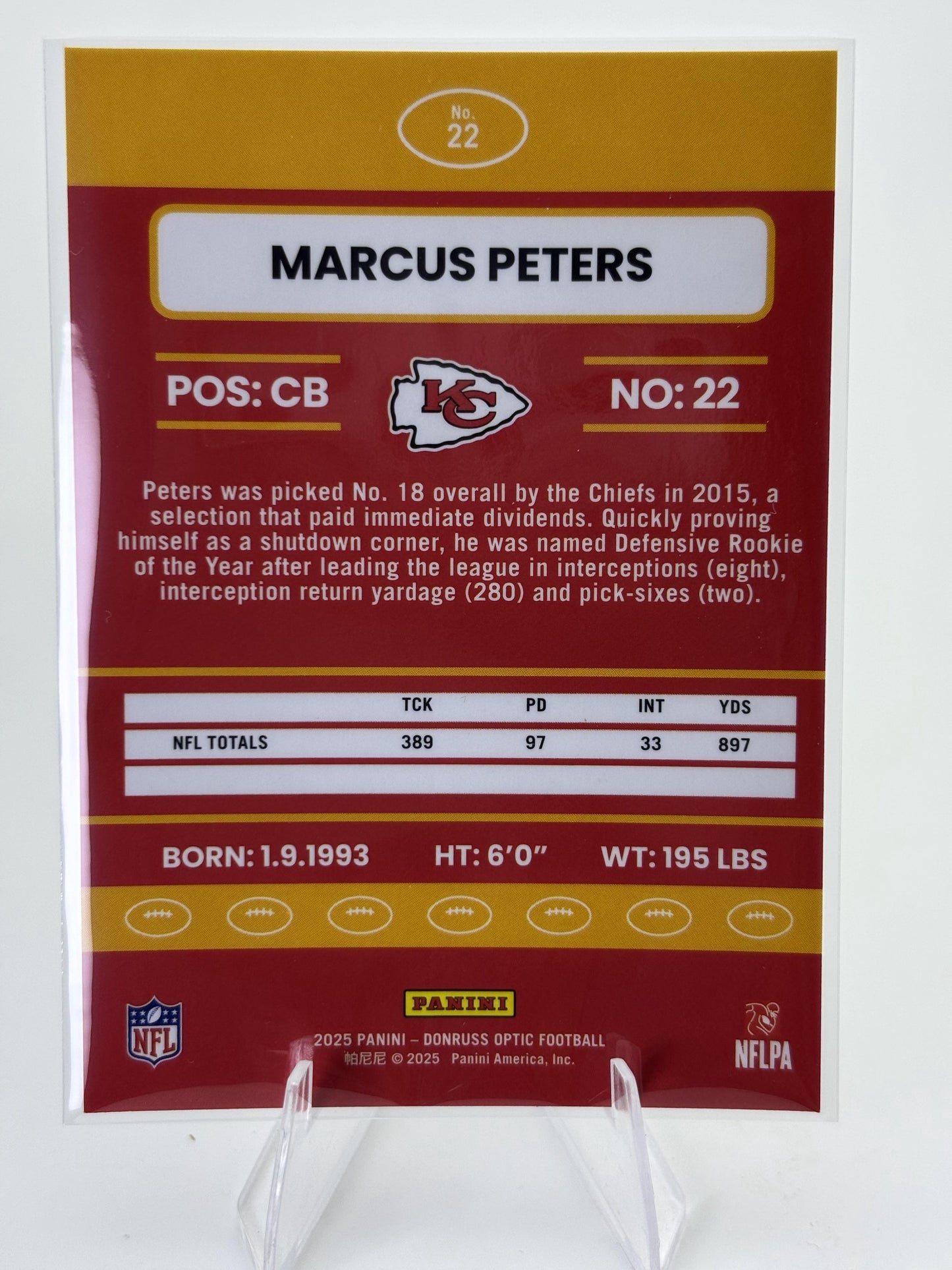 2025 Donruss Optic #22 Marcus Peters 2015 Retro