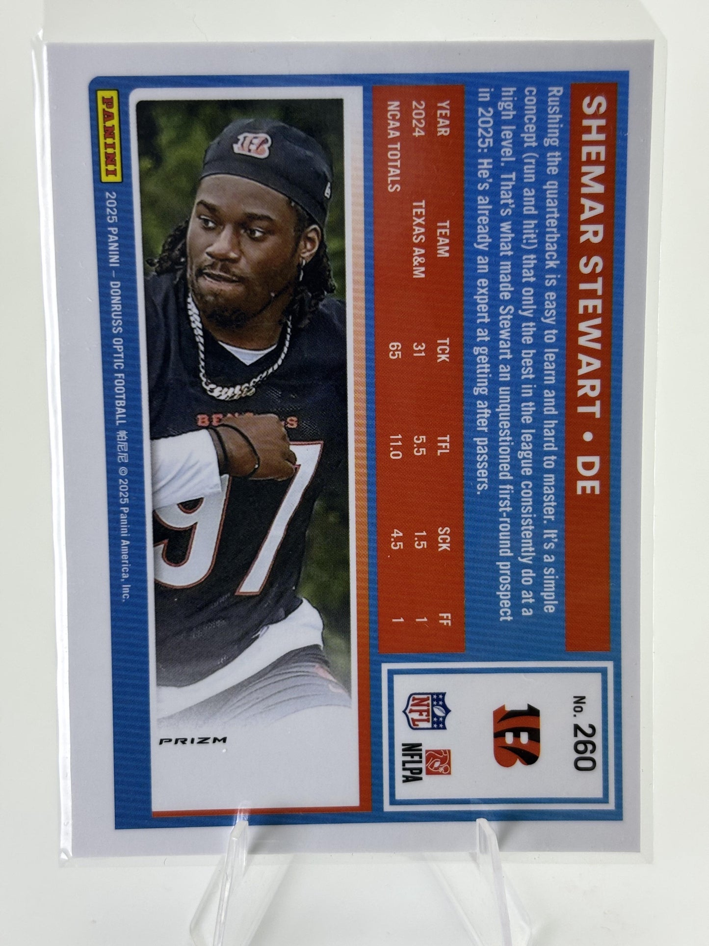 2025 Donruss Optic #260 Shemar Stewart Blue Hyper