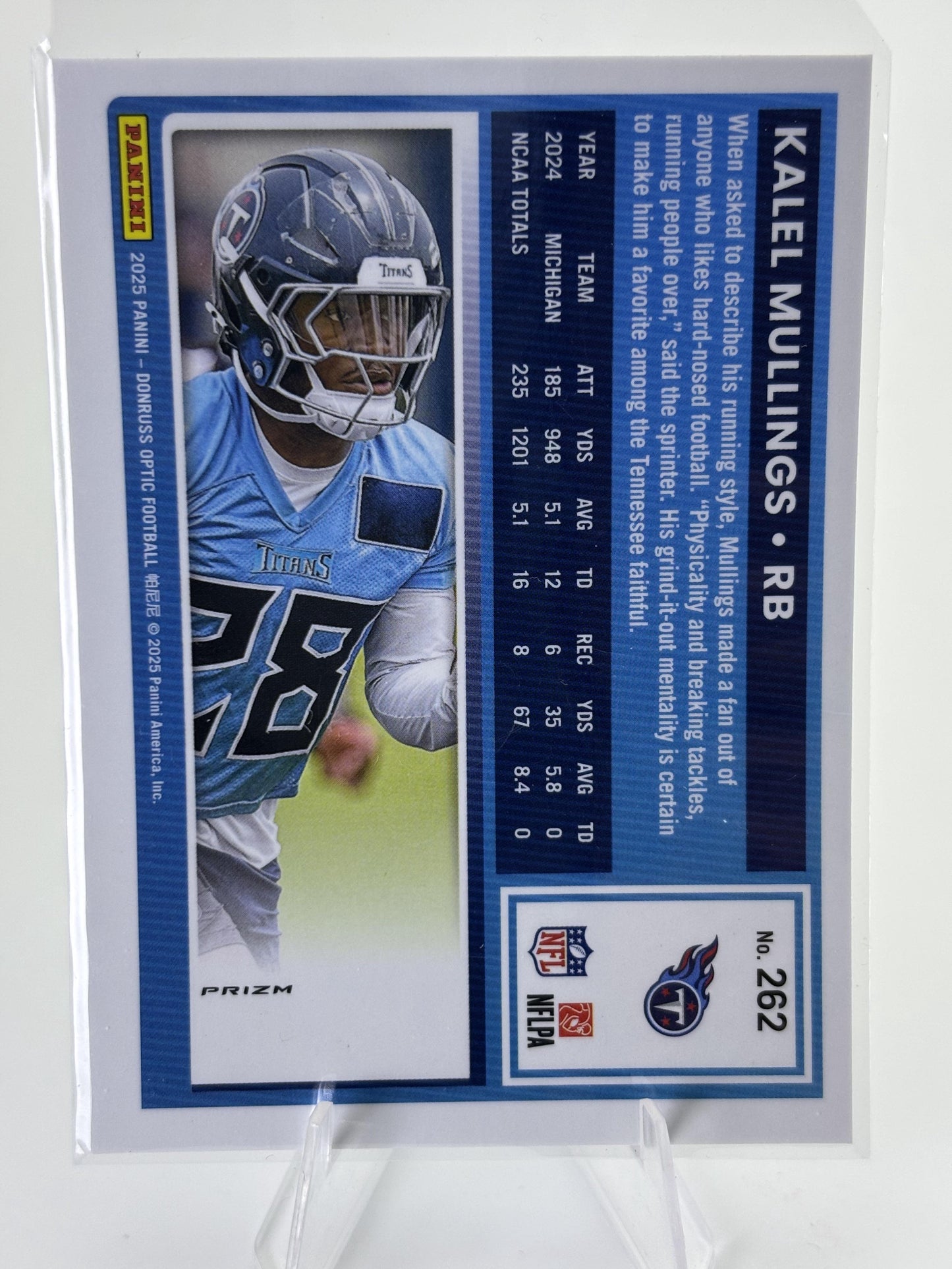 2025 Donruss Optic #262 Kalel Mullings Blue Hyper