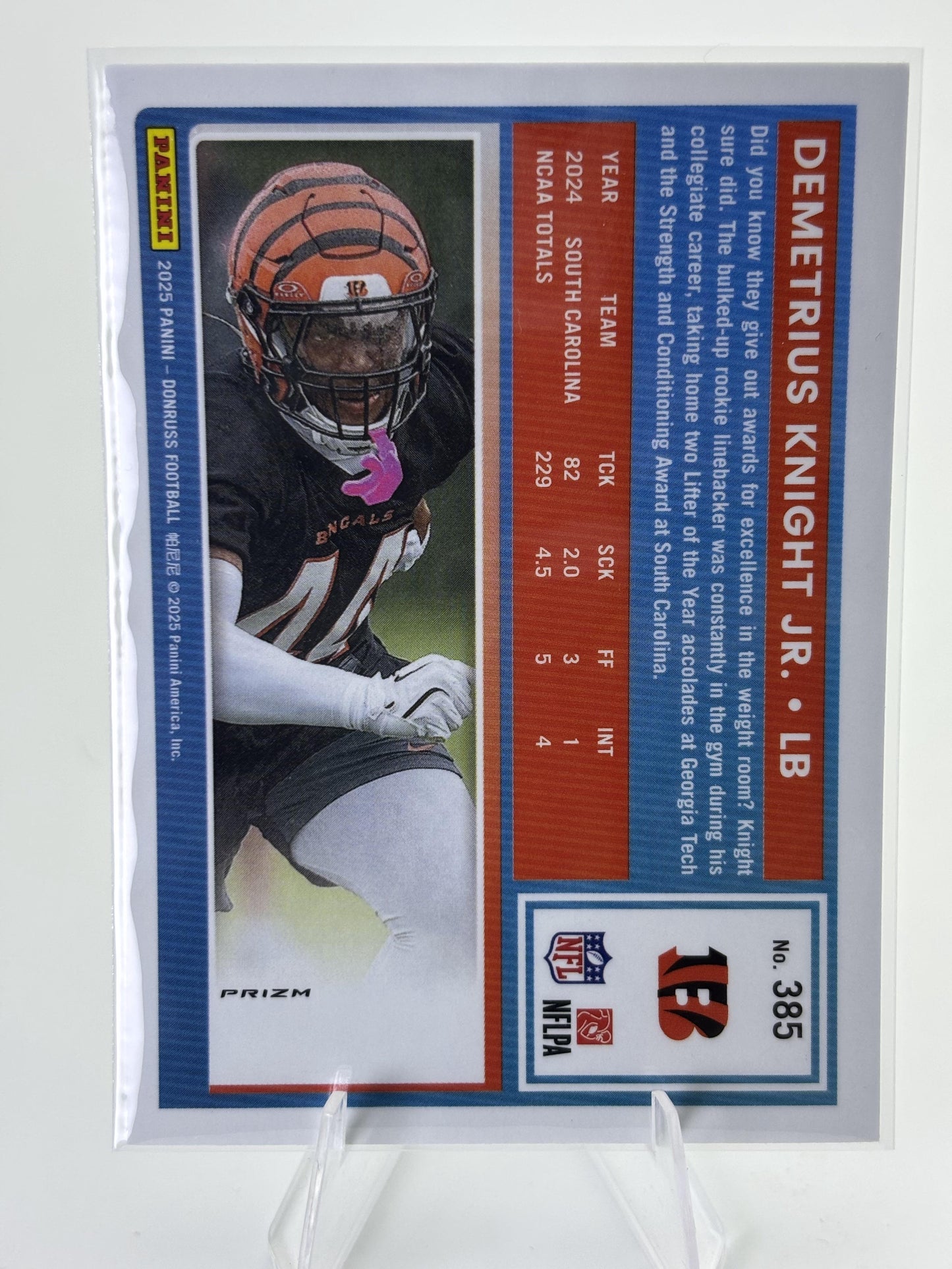 2025 Donruss #385 Demetrius Knight Jr. Optic Rated Rookies Preview Red and Green