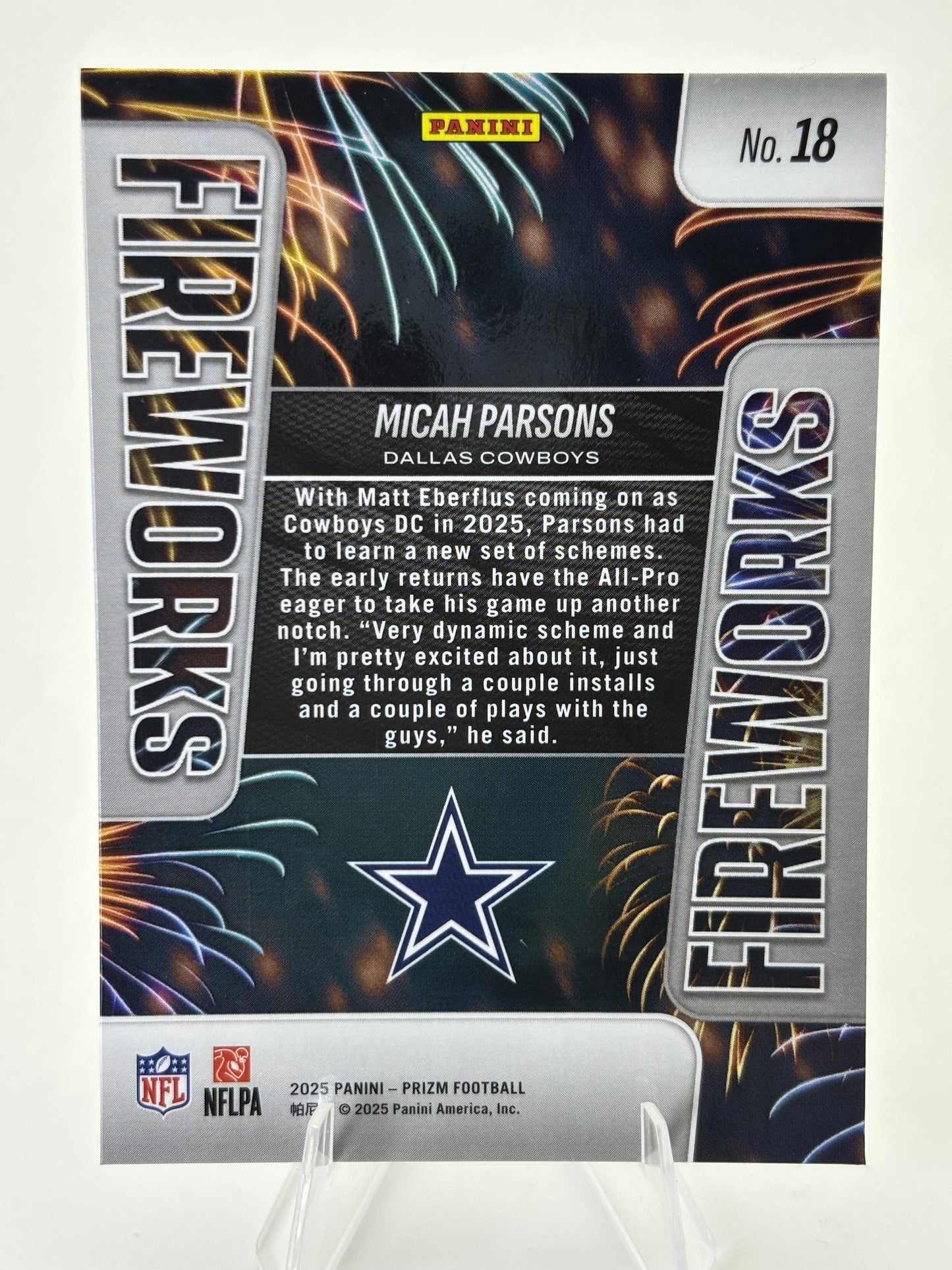 2025 Panini Prizm #18 Micah Parsons Fireworks