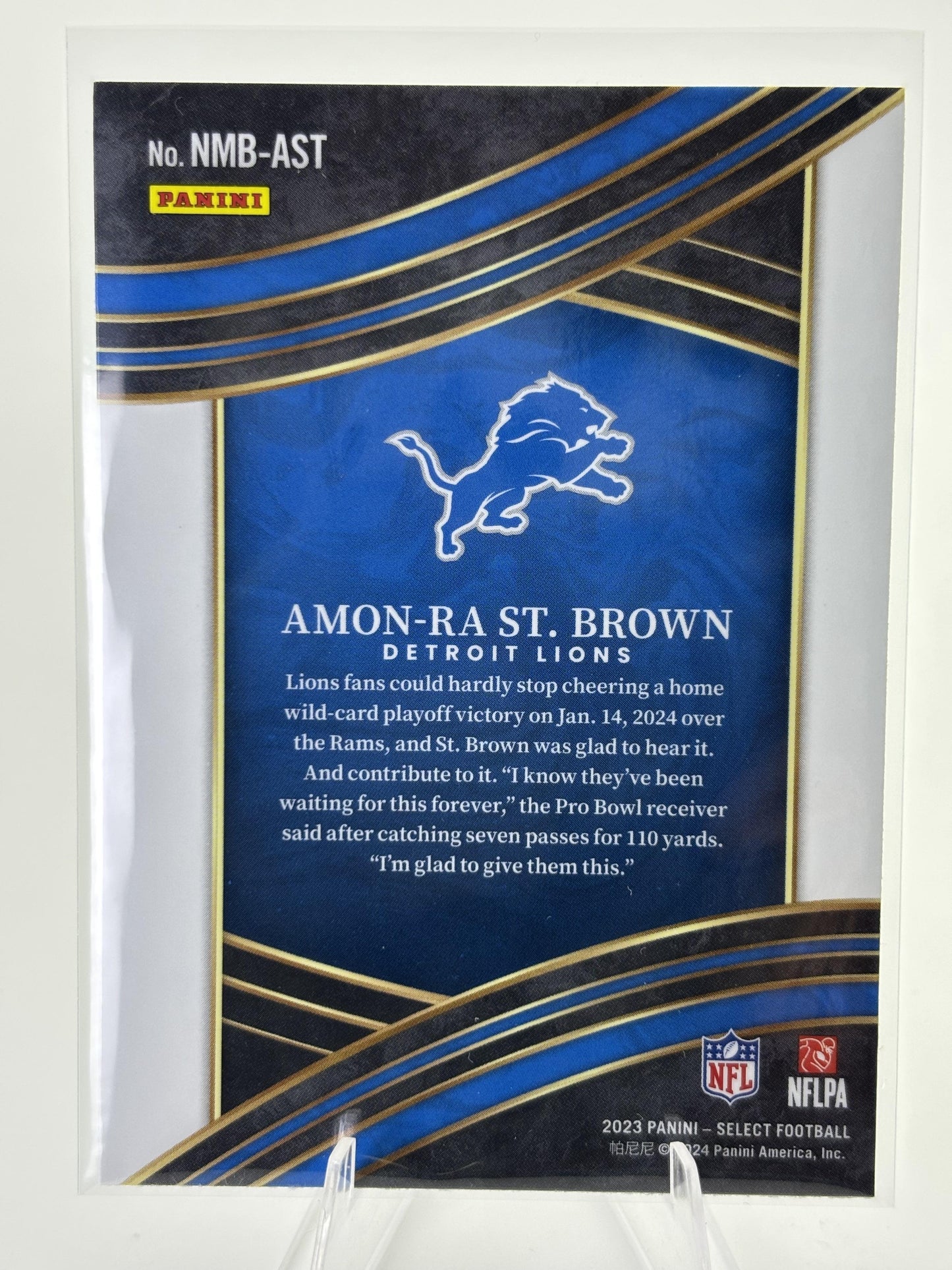 2023 Panini Select #NMB-AST Amon-Ra St. Brown Numbers