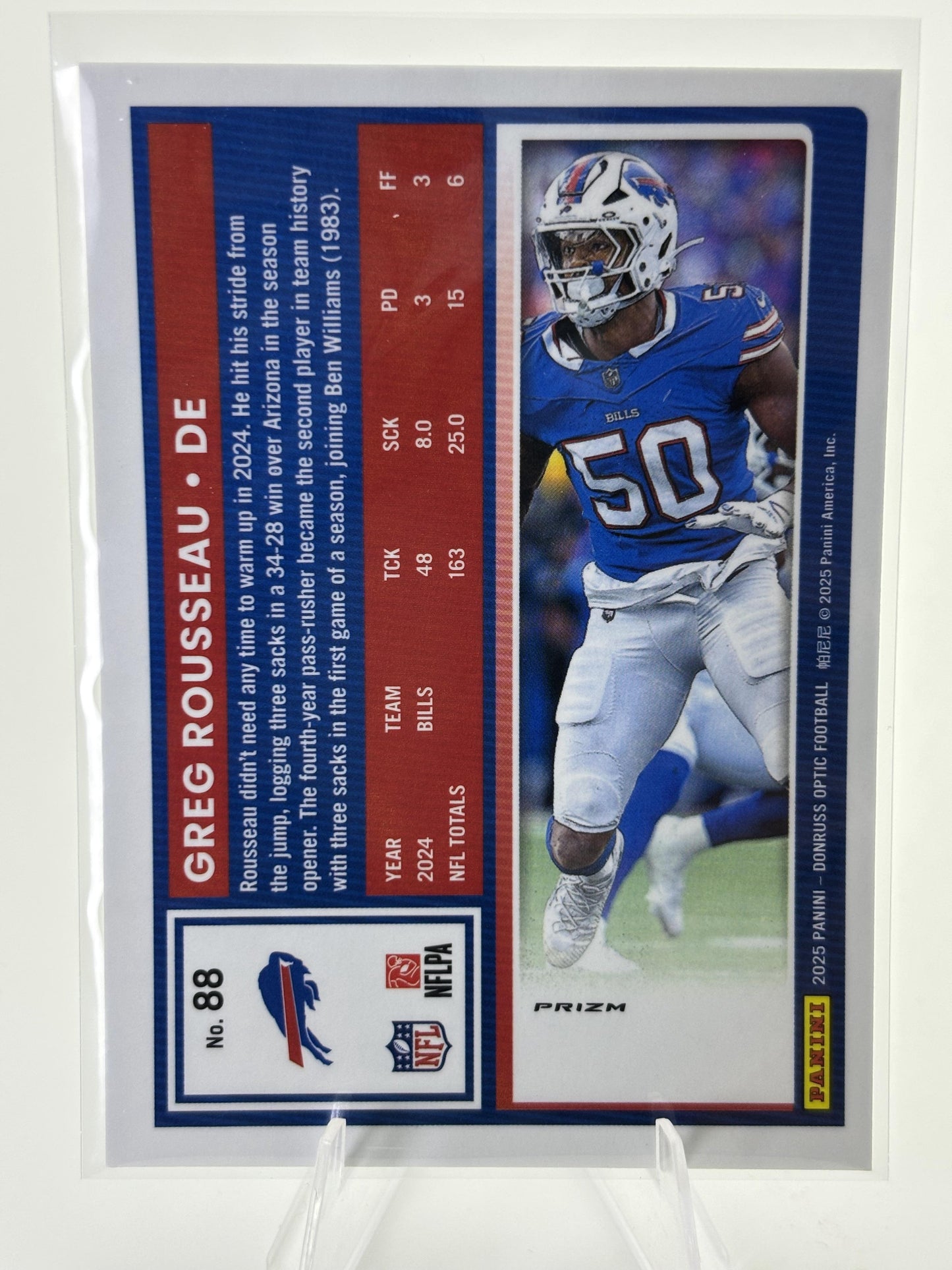 2025 Donruss Optic #88 Greg Rousseau Holo