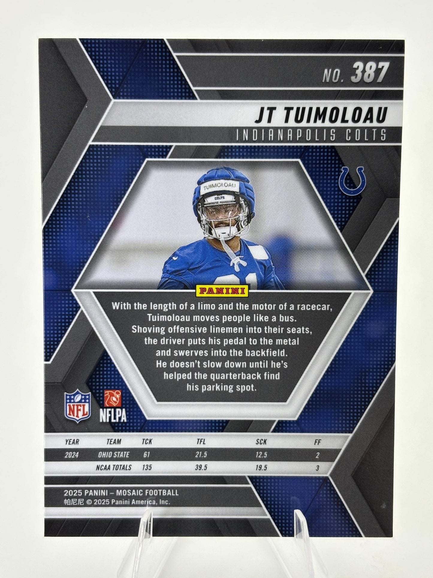 2025 Panini Mosaic #387 JT Tuimoloau