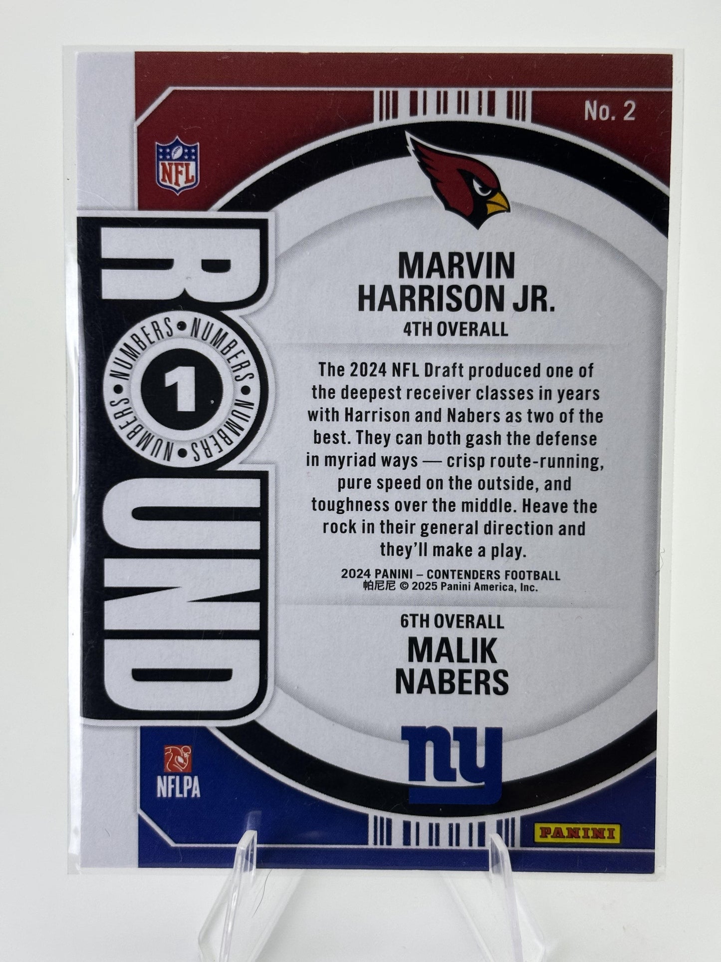 2024 Panini Contenders #2 Malik Nabers / Marvin Harrison Jr. Round Numbers
