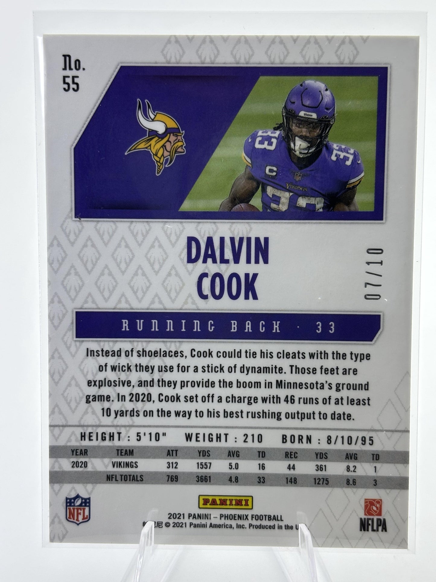 2021 Panini Phoenix #55 Dalvin Cook Black Lazer #/10