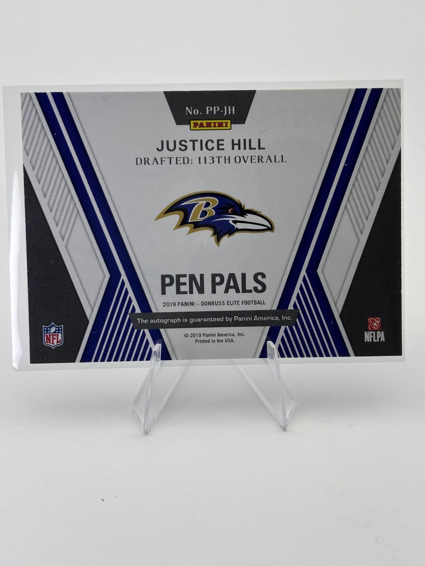 2019 Donruss Elite #PP-JH Justice Hill Pen Pals