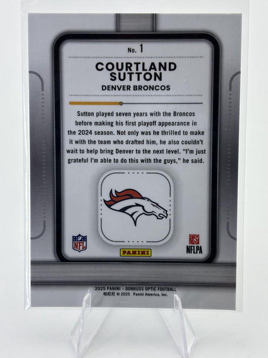 2025 Donruss Optic #1 Courtland Sutton Play Action