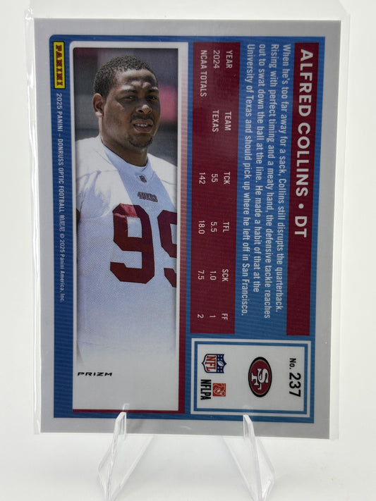 2025 Donruss Optic #237 Alfred Collins Blue Hyper