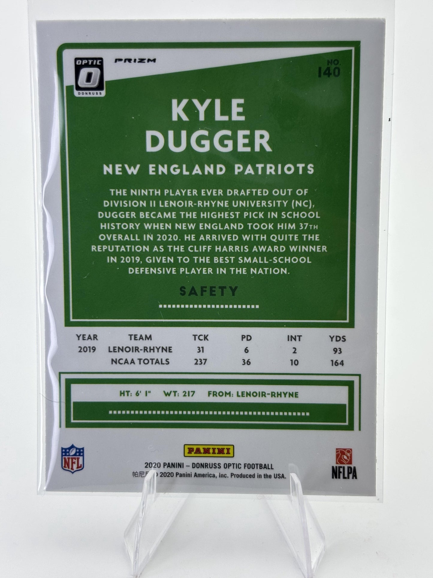 2020 Donruss Optic #140 Kyle Dugger Holo