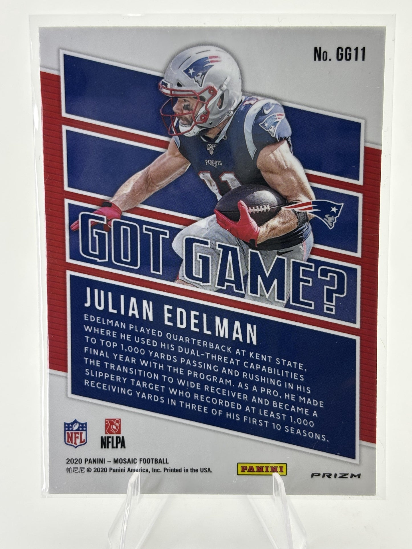 2020 Panini Mosaic #GG11 Julian Edelman Got Game? Prizm