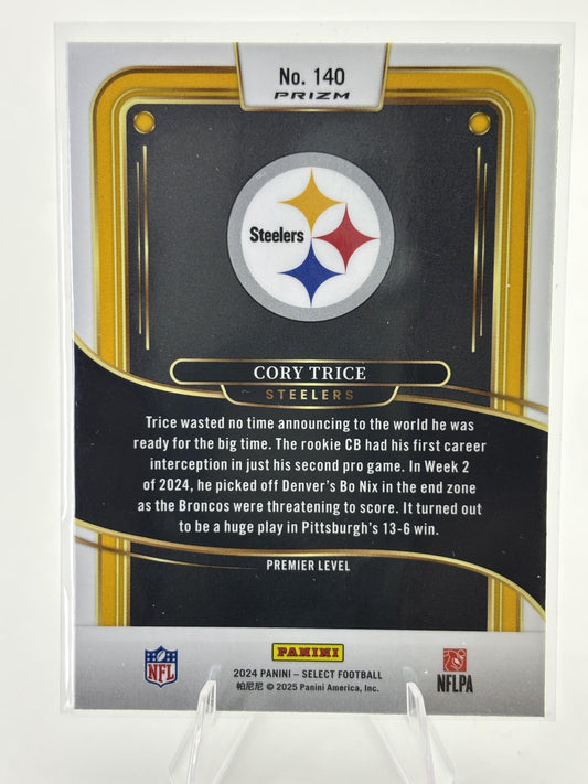 2024 Panini Select #140 Cory Trice Green Prizm Shock