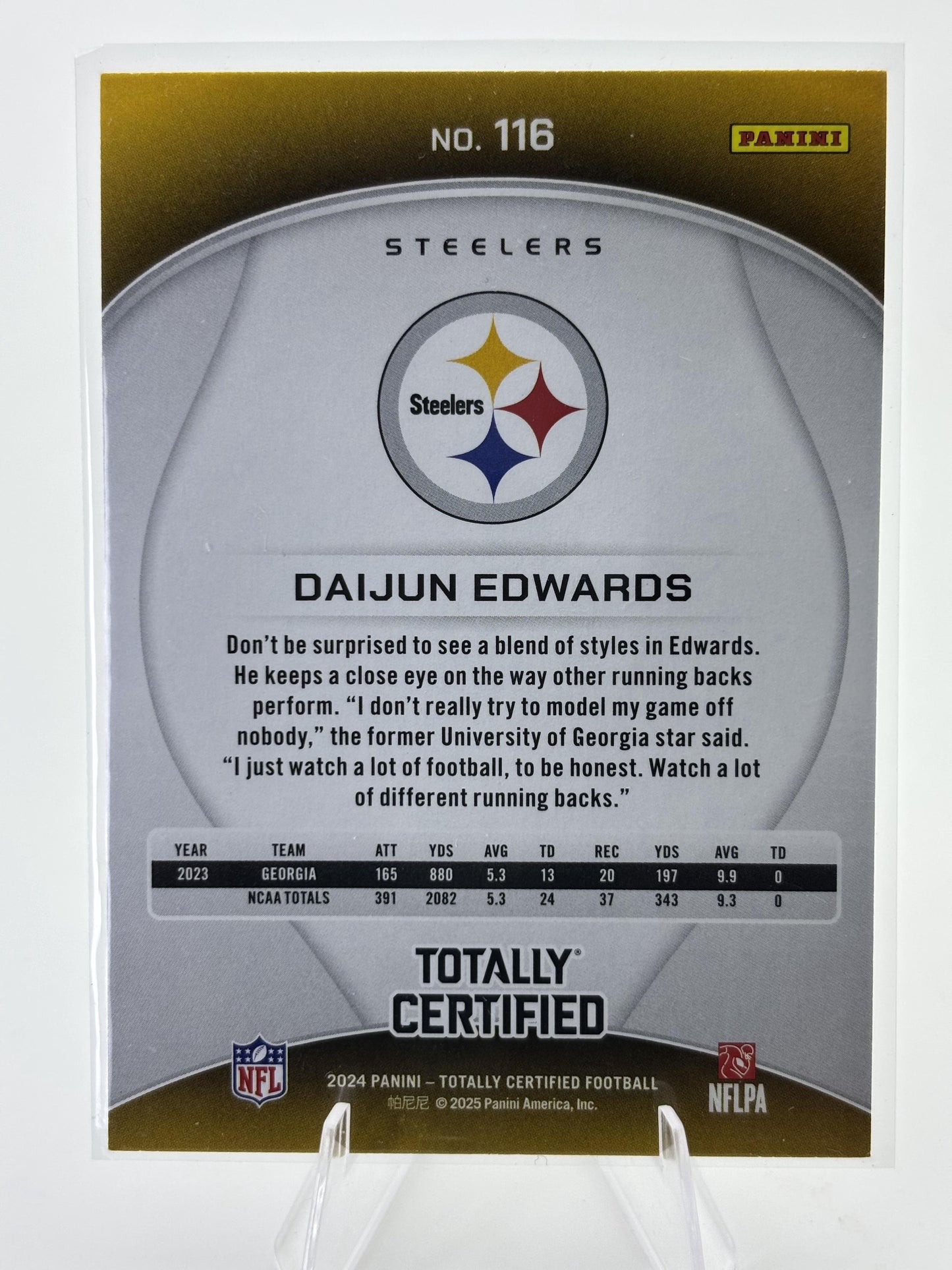 2024 Panini Totally Certified #116 Daijun Edwards