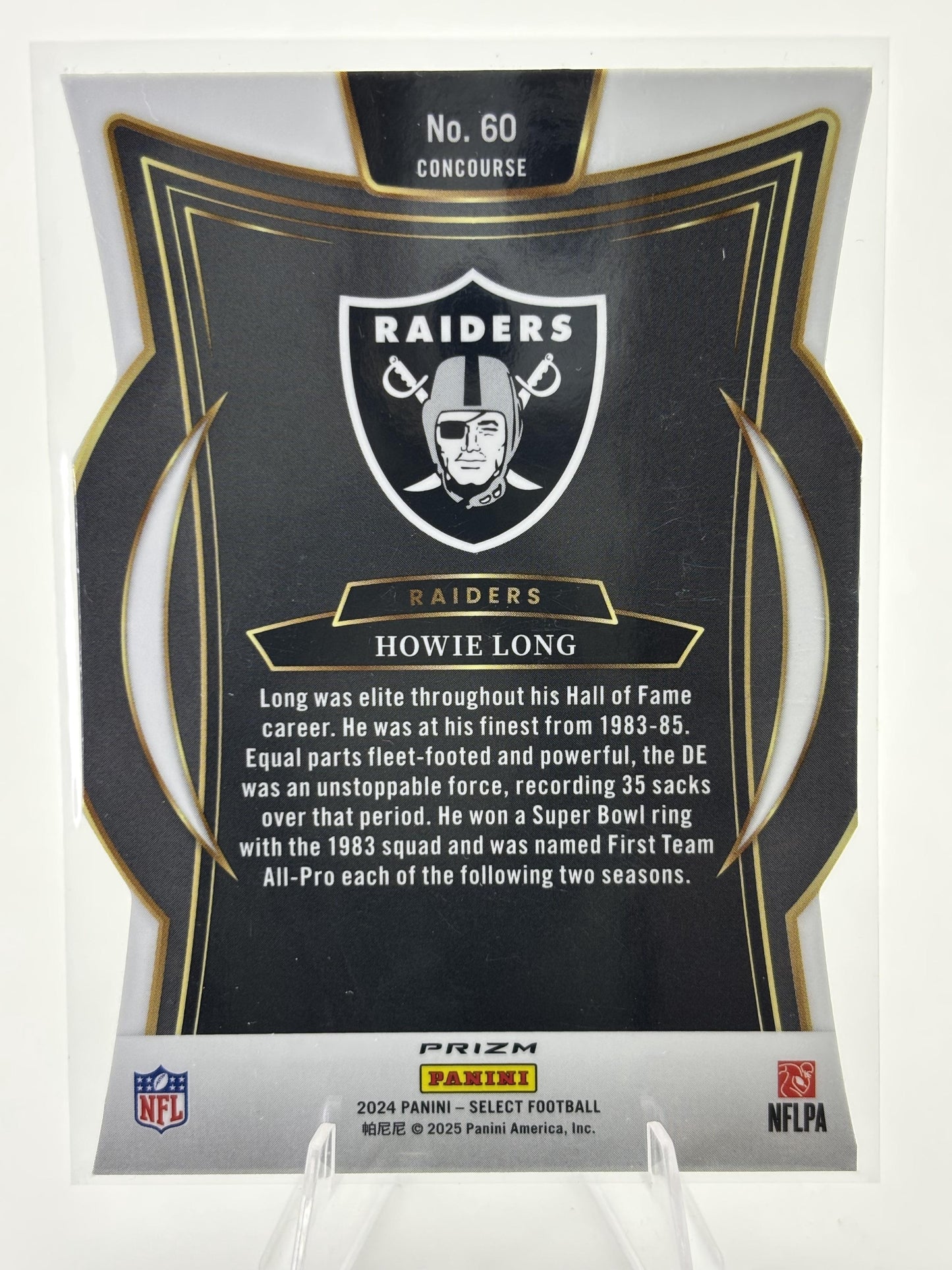 2024 Panini Select #60 Howie Long Silver Prizm Die Cut