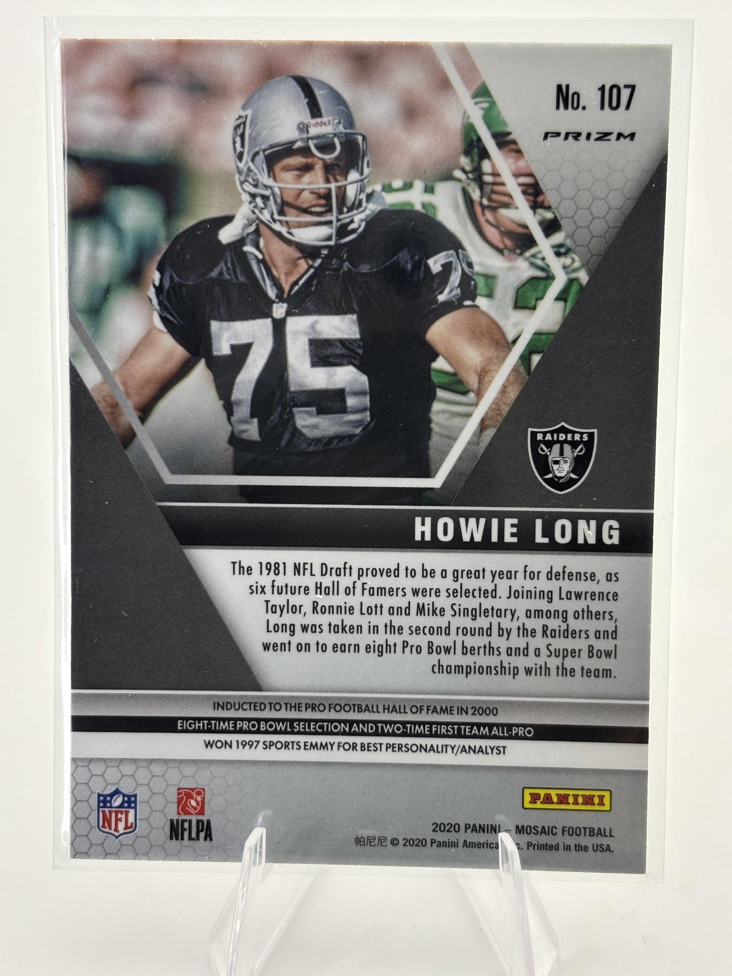 2020 Panini Mosaic #107 Howie Long Prizm Reactive Orange