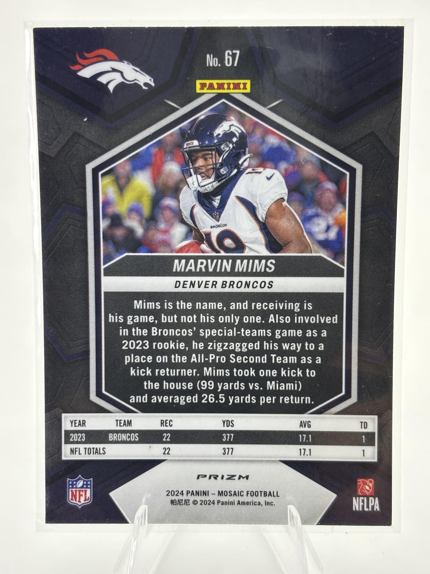 2024 Panini Mosaic #67 Marvin Mims Mosaic Green