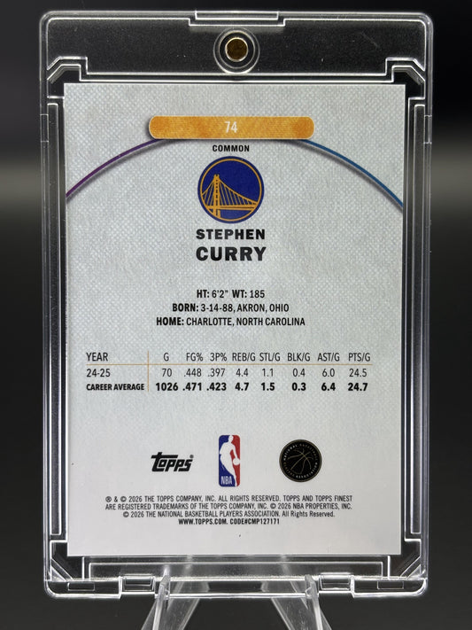 2025-26 Finest #74 Stephen Curry Purple Refractor #/250