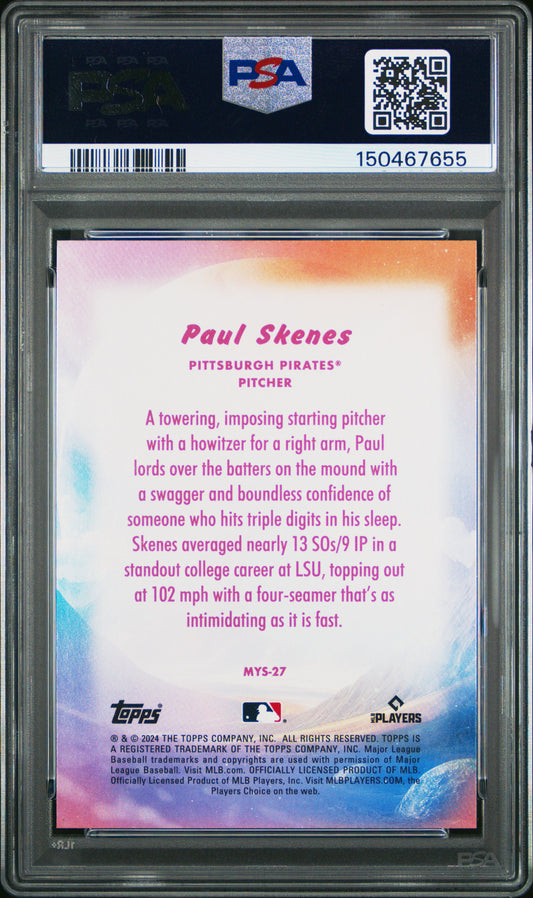 2024 Topps Update Mystical #MYS27 Paul Skenes PSA 8